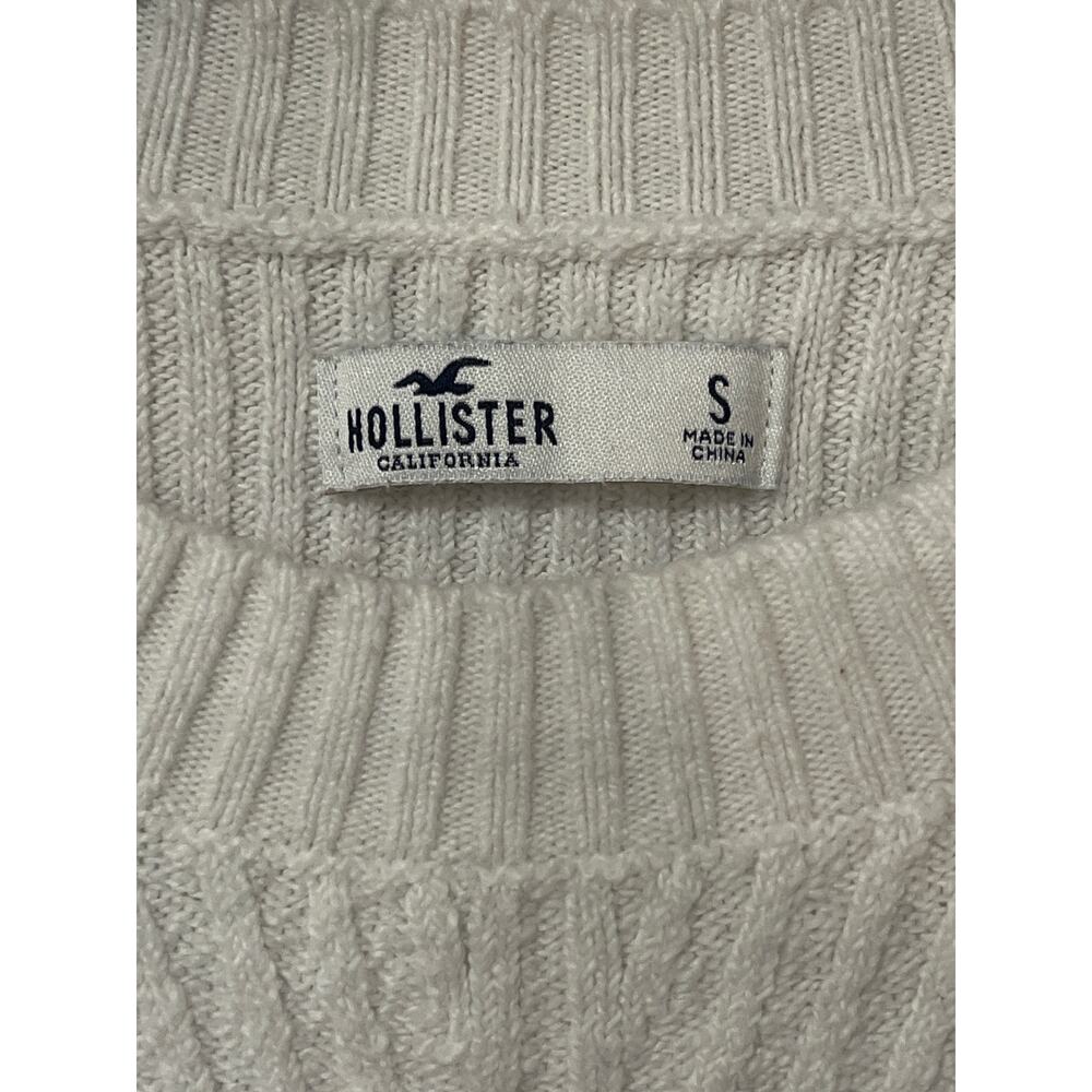 Hollister, White Sweater, Ribbed, Size S, 1385Y - Picture 3 of 3